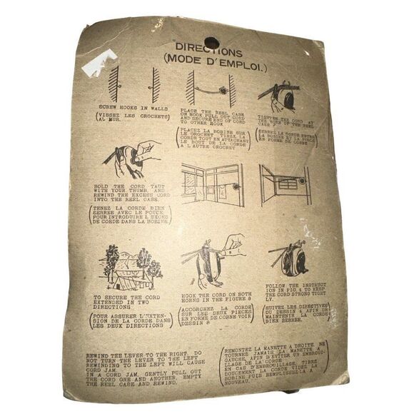 Vintage Kitchen / Camping Portable Clothesline Made in aging Kong - Picture 2 of 4